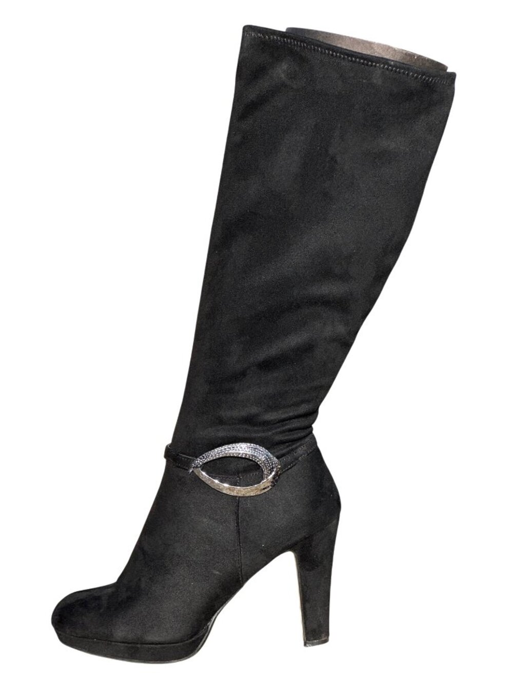 IMPO Stretch Omara Black Tall Boots Silver Accent Size 9M Trendy Fall Style